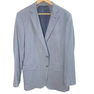 Michael Kors Size 42L Men's Pinstriped Sport Coat Blazer Jacket Blue Business